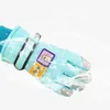 Vinterskidhandskar för barn förtjockad vattentät snö Fem fingrar handskar avtagbar tecknad etikett barn snö tillbehör 240102