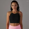 Yoga Outfit Cross Border Seamless Knitted Thread Double Layer Tank Top For Sports Fitness Beauty Back Dress Women