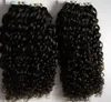 Mongolian Kinky Curly Tape in Hair Extensions 200g Afro Kinky Curly Remy Hair On Adhesives Tape PU Skin Weft Invisible 80PCS1136211