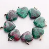 ホールチャームファッションRedandGreen Treasure Love Heart Shape Pendants Stone Beads Diy Jewelry Makine Makeing Womens344o