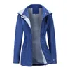 Kvinnorjackor Spring Autumn Waterproof Jacket Löstagbar huva Trenchrock Löst tunn överrock Fashion Ladies Windbreak Outwear