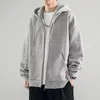 2023 nouvelle veste pour hommes sweat-shirt automne décontracté solide fermeture éclair poche à capuche ample complet correspondant tendance suivi robe cardigan extra large haut 240102