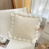 Hogar infantil Acrílico Bola grande Funda de almohada de punto Cojín Almohada Coche Sofá Cojín Muebles de habitación Accesorios Bebé Po Props 240102