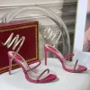 Hete stiletto hiel sandalen rene caovilla voor damesschoen cleo kristallen bezaaide slang stras schoenen luxe enkel wikkel mode mode hoge hakken sandaal