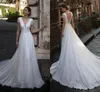 Shiny Ivory Sequined Wedding Dresses Sexy Deep V Neck Short Sleeves A Line Bridal Gowns Sweep Train Illusion Back Buttons Bride Reception Dress Robes de Mariee CL3134