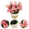 Decorative Flowers Decor For Office Small Fake Bonsai Decorations Bouquet Ornaments Artificial Plants Silk Flower In Pot