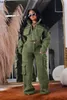 Women's Two Piece Pants Lemon Gina Fashion Fleece Set Long Sleeve Jacket And Pocket Wide Leg 2024 Cargo 2 Sets Outfits Tracksuit