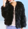 Luxury Warm Ladies Coat Ostrich Hair Fur Coat Women Short Turkey Feather Jacket Winter Long Sleeve Overcoat WhiteBlackBlue8159811