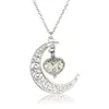 Hänge halsband Magic Moon Heart Pendant Halsband Glöd