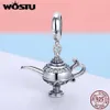 Wostu 925 Sterling Srebrna lampa Aladdin Dangle Charm Fit Original DIY Breads Bransoletka Lucky Jewelry Gift Fic703225Q