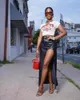 Юбки Сексуальная женская юбка из искусственной кожи Элегантная длинная макси-длина из искусственной кожи с высоким краем 2024 Уличная вечеринка Y2K Midi