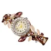 Наручные часы Лучшие женские часы Браслет из сплава с кристаллами Цветочные наручные часы Изысканный циферблат с инкрустацией бриллиантами Женские кварцевые часы