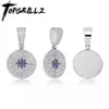 Hanger Kettingen TOPGRILLZ Hip Hop Kompas Hanger Iced Out Zirkonia Met Tennisketting Mode-sieraden Cadeau Voor Mannen Vrouwen 2261y