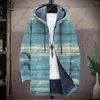 Men's Trench Coats 3D Printed Colorful Tribal Retro Pattern Hooded Zipper Warm And Cold-proof Jacket For Your Own Winter Casual Series-F 7