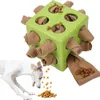 Hundpussel leksaker Snuffle Cube Toy uppmuntrar naturliga foderfärdigheter, långsam matarträning för att lindra tristess och stimulera dölj och söka anrikningsleksak för hundar
