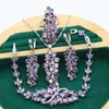 Multicolour Purple Topaz 925 Silver Jewelry Set For Women Bracelet Earrings Necklace pendant Ring Birthday Gift 4PCS 240102