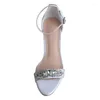 Klädskor wedopus sandaler kvinna sommaren 2024 bekväm bröllop mid häl 6.5 cm