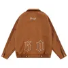 TKPA High Street suede motorcycle jacket for men and women's autumn winter vintage lapel baseball