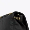 デザイナーショルダーバッグトラベルバッグトートクレセントアーム財布の下の本物の革の女性ハンドバッグ財布チェーンブラッククロスボディバッグ