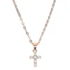 high quality gold filled 925 sterling silver pave tiny cute cross pendant chocker necklace designer necklace for women2439