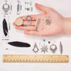 Polish 8 paar Bohemen zwart witte lange veren Dangle Hook Earring Making Kit met instructie Sieraden bevindingen maken ambachten