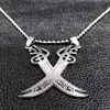 Retro Imam Ali Sword Muslim Islam Knife Necklace Jewelry Stainless Steel Arabic Pendant Necklaces For Men Women jewlery N403S02 Y0251l