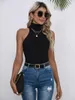 Dames Tanks Uitverkoop Dames Coltrui Mouwloos Geribbeld Gebreid Topje Draag Kleding Femme Hoge Stretch Y2k Cropped Tankvest T-shirts