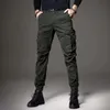 прибудьте мужские легкие роскошные брюки-карго, спортивные тактические брюки на открытом воздухе, модные брюки в стиле гарема, повседневные джинсовые брюки облегающего кроя; 240102