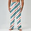 Men's Pants Independence Day Fashionable Printed Pattern Pajama Costume Home Wear Comfortable Mid Waist Casual Sports