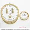 Nieuwste Dubai Goud Kleur Sieraden Sets Luxe 18K Vergulde Vrouwen Kettingen Oorbellen Ring Armband Bruiloft Accessoires 240102