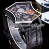 Creatività unica Son of Sound Cumbere Tourbillon Giappone Miyota Orologio automatico da uomo Chitarra X-keel Quadrante Cassa in acciaio Cinturino in pelle marrone relojes trustytime001 Orologi