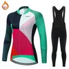 Mulheres inverno velo térmico roupas de ciclismo inverno manga longa camisa terno triathlon equitação ao ar livre roupas jersey240102