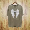 Printed Wings T-shirt Cotton Short Sleeve Hip Hop Vintage Funny Graphic Tee Short Sleeve Mens Crew Neck Tee Top Cotton Casual T Shirt S-2XL