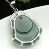 925 Pure argent argenté Jade Bouddha Pendant naturel A GOOSTER