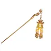 Radiant tassel lantern hairpin, ancient style hair bun, Chinese New Year coiled hair accessories, Hanfu headwear for women