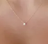 Fashion Gold Diamonds Necklaces Delicate Solitaire Pendant Dainty Pendants Necklace Bridal Jewelry Floating Diamond Jewellery9236767