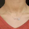 Bijoux européens pour femmes, collier avec épingle de sûreté simple, pavé de cz brillant, argent 925, simple, dernière conception, bijoux en argent 274S