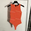 Diseñador Traje de baño de una pieza Moda Impreso Bikini sin mangas Sexy Slim Fit Traje de baño de playa para mujer Traje de baño de surf de verano