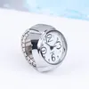Montres-bracelets Valentine White Finger Ring Watch: Montre ronde élastique Relation Amitié Couple Montres pour hommes