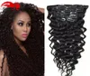 Hannah Produkt Curly Clip w przedłużanie włosów Naturalne włosy Afroamerykanów w ludzkich przedłużeniach włosów 120G 7pcsset Clip INS8738768