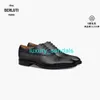 BERLUTI Chaussures habillées pour hommes Chaussures richelieu en cuir Berluti Chaussures pour hommes Cuir de veau équilibré Couleur unie Chaussures en cuir d'affaires pour hommes Chaussures Oxford en cuir Noir Gra HBIB