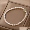 Chain Retro Natural Freshwater Pearl Bracelet For Women Fashion Handmade Jade Beaded Stretch Elastic Drop Delivery Jewelry Bracelets Dhble