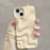 Custodia per telefono con motivo a onde 3D placcato argento di lusso adatta per iPhone 14 13 12 15 Pro Max Briefing color caramello Cover posteriore morbida antiurto 240102