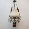 Lustres VanFty Vintage Chandelier Clássico Madeira Sólida 13 Polegada Farmhouse Pingente Iluminação Ajustável Bronze Antigo