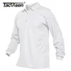 TACVASEN Summer Long Sleeve Performance Quick Drying Polos T-shirts Mens Tactical Shirt Golf Team Work Shirts Jersey Casual Tops 240102