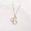 10st Gold Silver Silver Letter C Pendant C Inledande kursiv halsband Fashion Clavicle Jewelry For Favor Gift220u