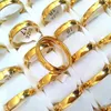 50pcs złoto 4 mm ślubne pierścionki zaręczynowe Mężczyźni kobiety 316L Pierścienie palców stali nierdzewnej Zespół Pierścień wysokiej jakości komfortowych miłośników Cou238c