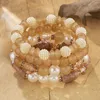 Strand Bohême Perle Perles Rondes Bracelet Ensemble Dames À La Main Pierre Naturelle Cristal Bracelets Élastiques Boho Bijoux Colorés