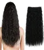 Synthetische Clip-On Hair Extensions 5Clips 22Inch 120G Hoge Temperatuur Vezel Krullend Paardenstaarten Haarstukken Voor Vrouwen8526131