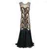 Casual Dresses Women 's 1920s Black Sequin Gatsby Maxi Long Evening Prom Dress Robe Femme Vestidos De Mujer Elegantes Para Fiesta 2024